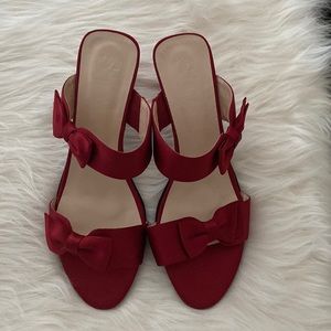 Staud nwob red bow kitten heel size 9
